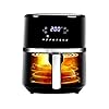 faber 6l 1500w digital air fryer | fry, bake, roast, toast, defrost, grill & reheat | 85% less oil, 360° air cooking | 8 preset menu, led display & touch control, non stick pan, view window | (black)