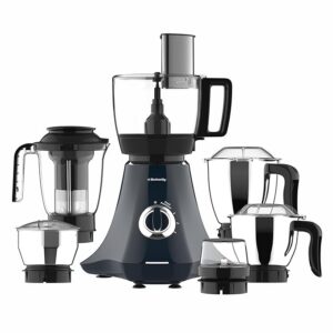 butterfly nexo 750w mixer grinder food processor with 6 jars | kneading, chopping, slicing, grinding, mincing, grating, juicing & spice grinding | evion gt motor with fpss technology | ink blue